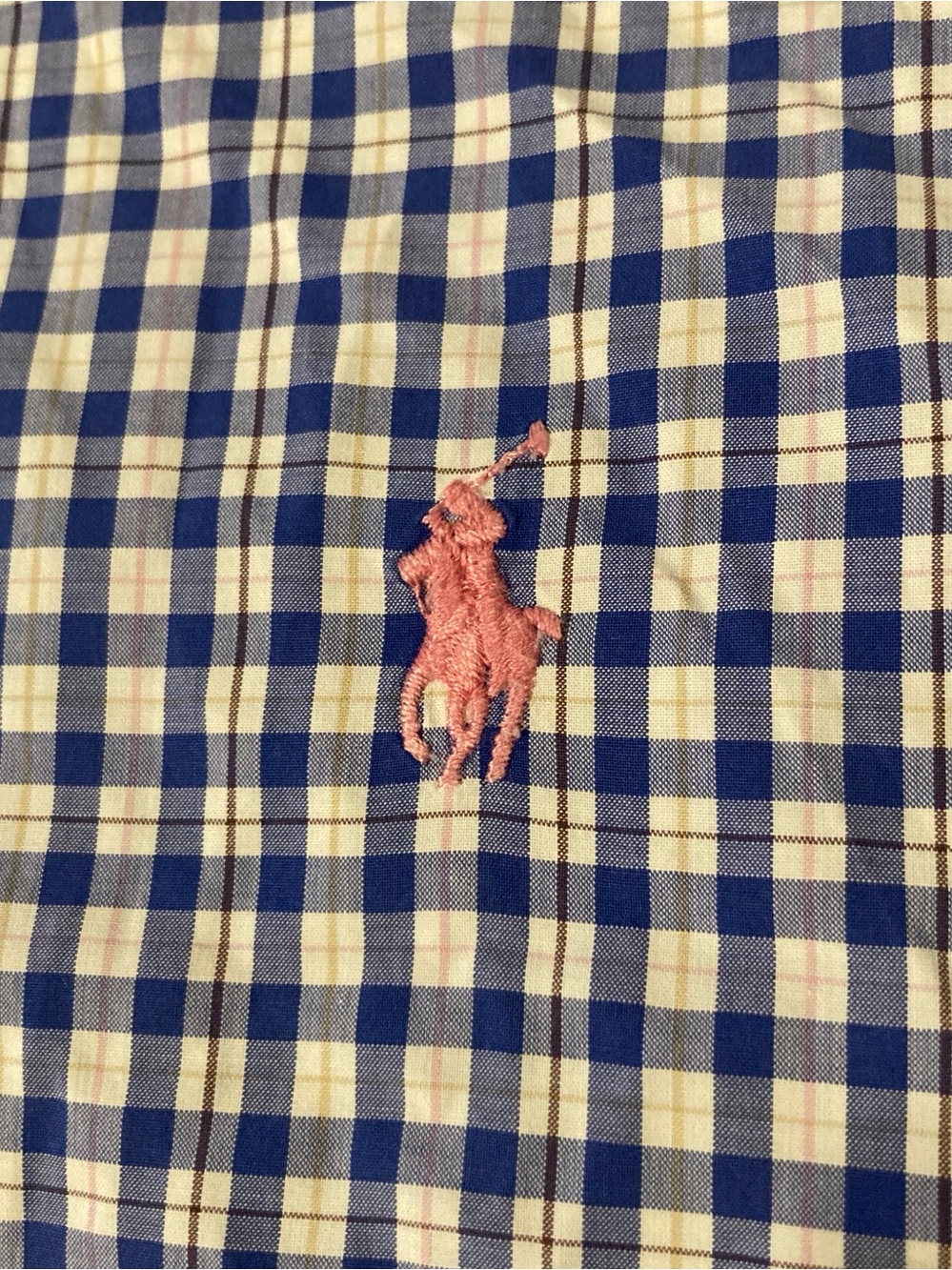 Polo RL Mens L/S Button Up Shirt Sz 2XLT Tall Checkered Pony Blue